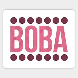 Strawberry Boba Balls Typography Magnet